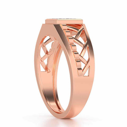Criss-Cross Ring For Men - Rose Gold - Image 3