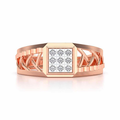 Criss-Cross Ring For Men - Rose Gold - Image 4