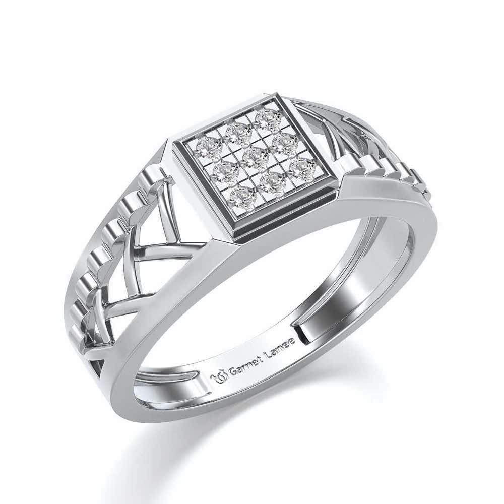 Criss-Cross Ring For Men - White Gold - Image 1