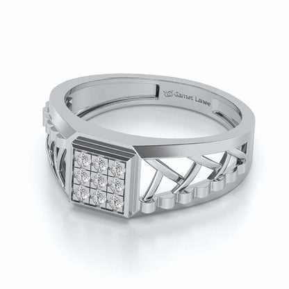 Criss-Cross Ring For Men - White Gold - Image 2
