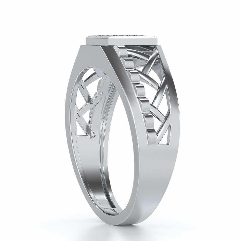 Criss-Cross Ring For Men - White Gold - Image 3