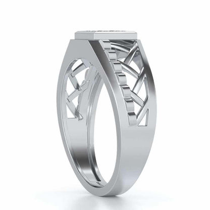 Criss-Cross Ring For Men - White Gold - Image 3