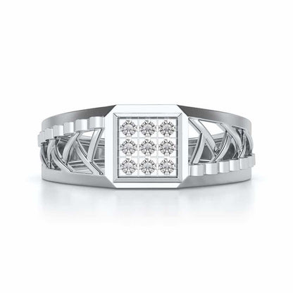 Criss-Cross Ring For Men - White Gold - Image 4
