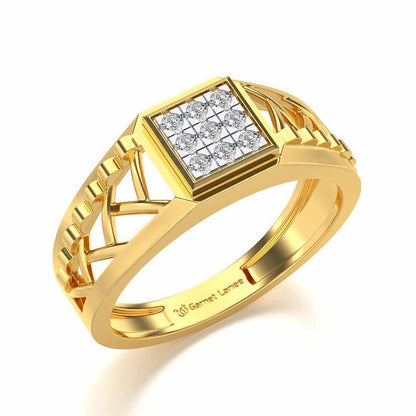 Criss-Cross Ring For Men - Yellow Gold - Image 1