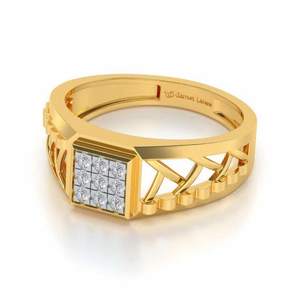 Criss-Cross Ring For Men - Yellow Gold - Image 2