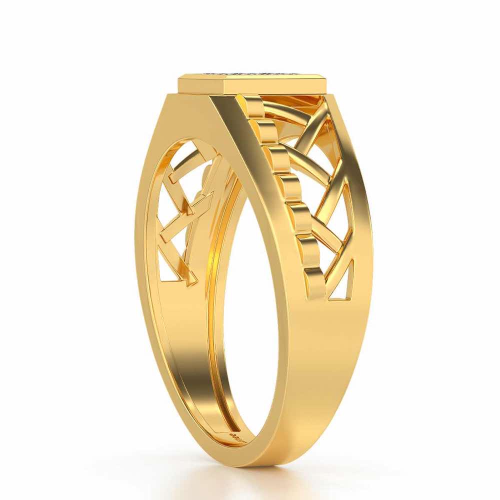 Criss-Cross Ring For Men - Yellow Gold - Image 3