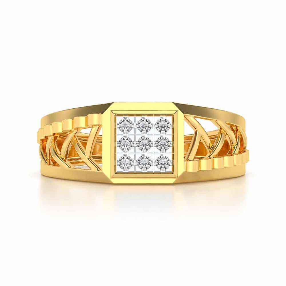 Criss-Cross Ring For Men - Yellow Gold - Image 4