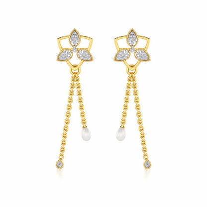 Cristy Silver Dangler Earrings - Yellow Gold - Image 1