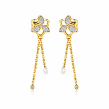 Cristy Silver Dangler Earrings - Yellow Gold - Image 2