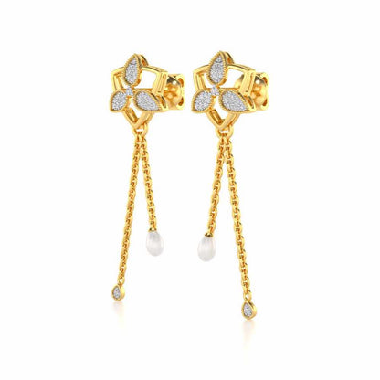 Cristy Silver Dangler Earrings - Yellow Gold - Image 3