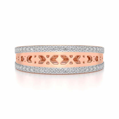 Cross Glam Silver Band Ring - Rose Gold - Image 4