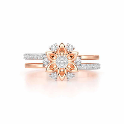Cross Lattice Silver Ring - Rose Gold - Image 4