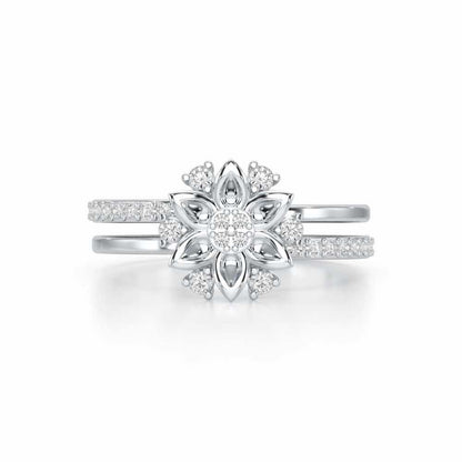 Cross Lattice Silver Ring - White Gold - Image 4