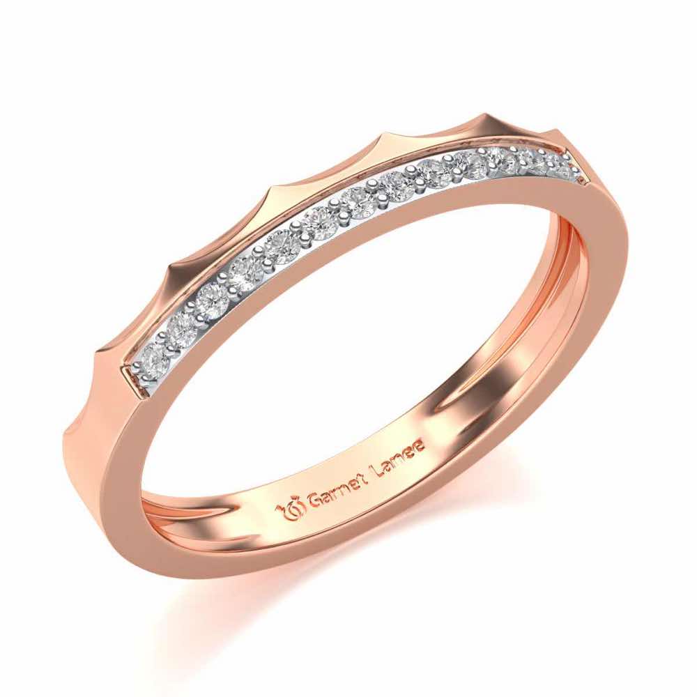 Crowned Silver Band Ring - Rose Gold - Image 1