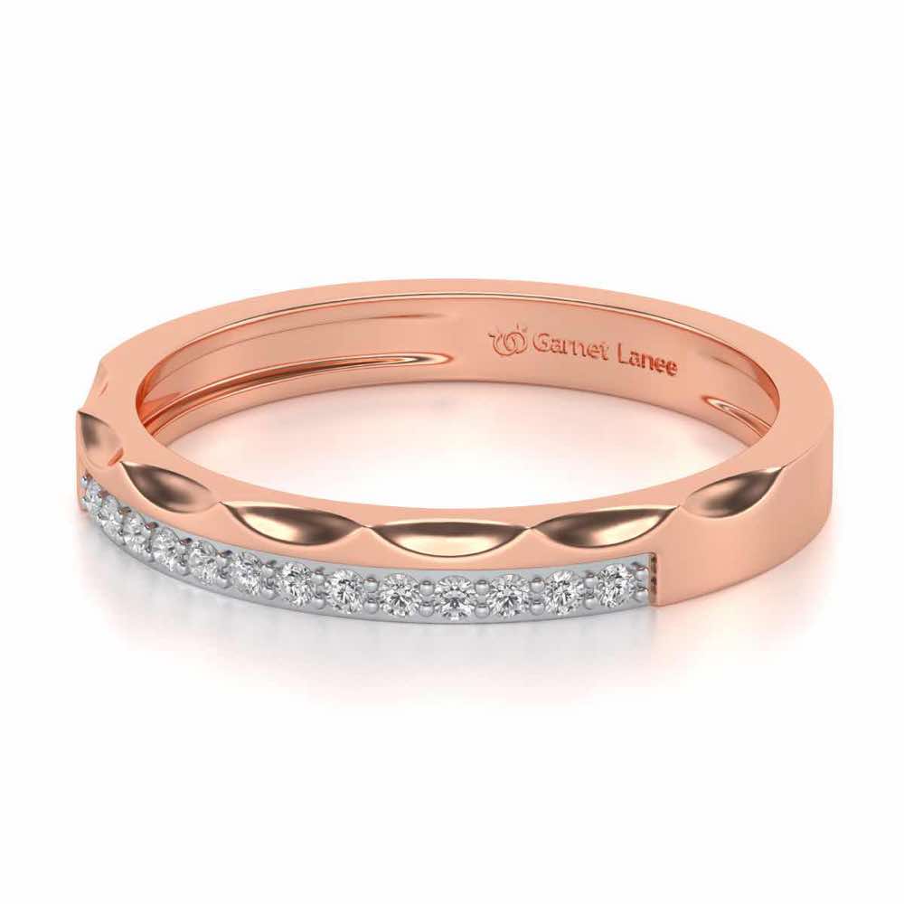 Crowned Silver Band Ring - Rose Gold - Image 2