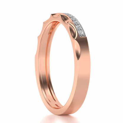 Crowned Silver Band Ring - Rose Gold - Image 3