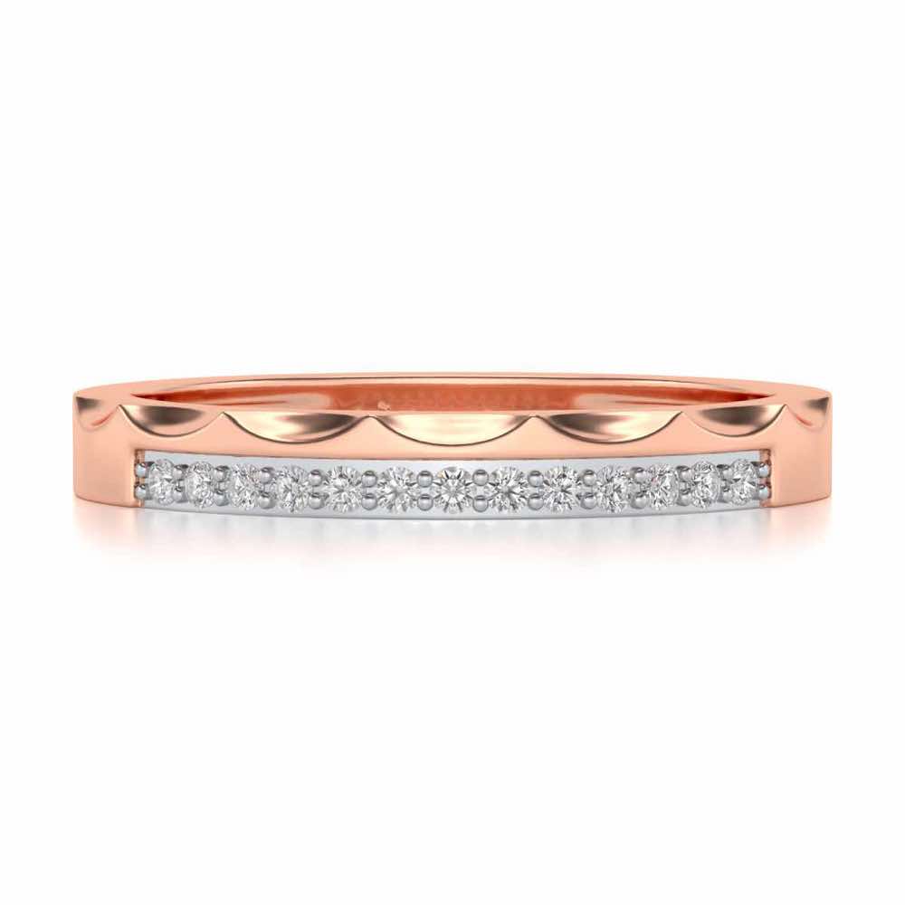 Crowned Silver Band Ring - Rose Gold - Image 4