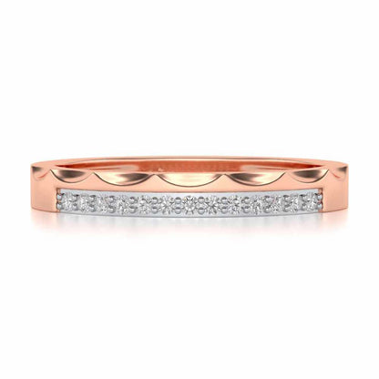 Crowned Silver Band Ring - Rose Gold - Image 4