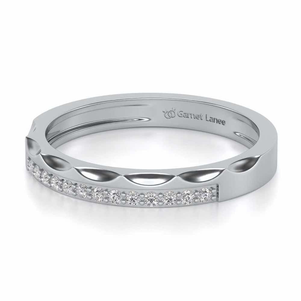 Crowned Silver Band Ring - White Gold - Image 2