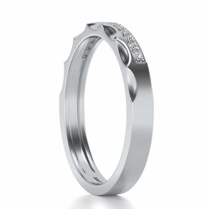Crowned Silver Band Ring - White Gold - Image 3