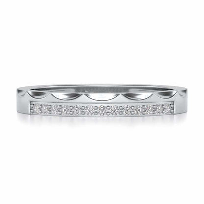 Crowned Silver Band Ring - White Gold - Image 4
