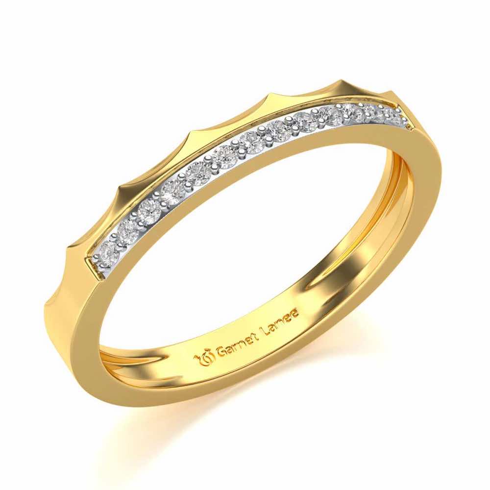 Crowned Silver Band Ring - Yellow Gold - Image 1