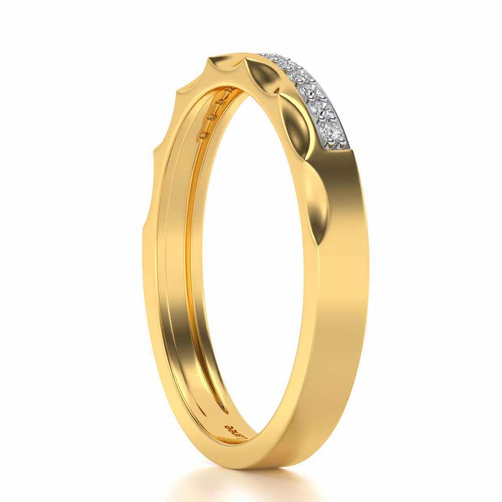 Crowned Silver Band Ring - Yellow Gold - Image 3