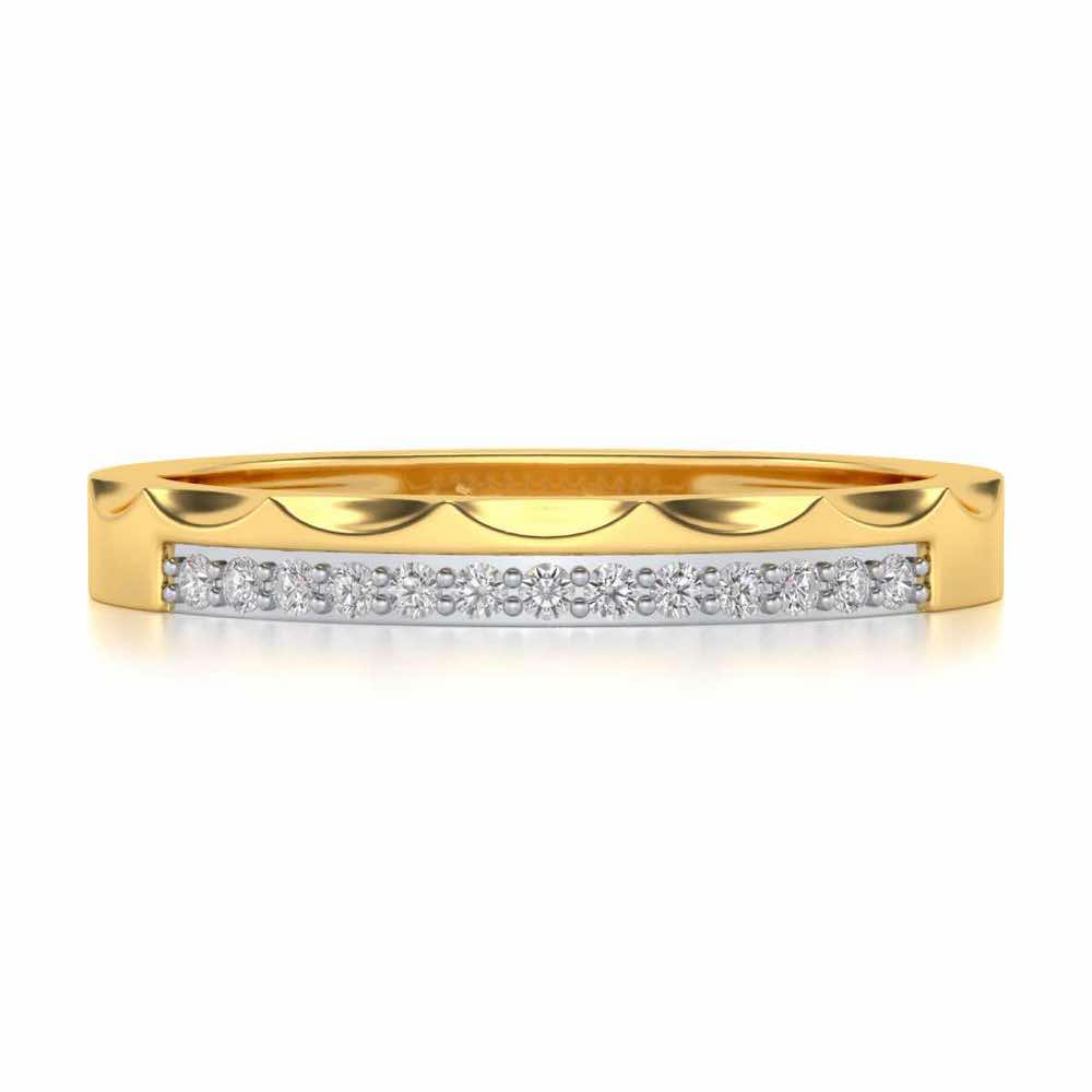 Crowned Silver Band Ring - Yellow Gold - Image 4