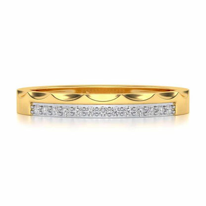 Crowned Silver Band Ring - Yellow Gold - Image 4