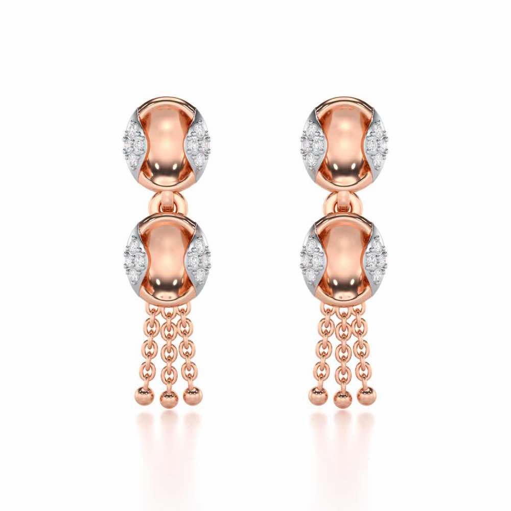 Crowned Grace Silver Earrings - Rose Gold - Image 1