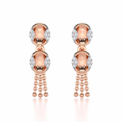 Crowned Grace Silver Earrings - Rose Gold - Image 1