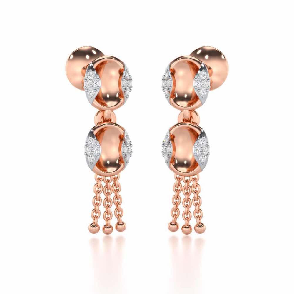 Crowned Grace Silver Earrings - Rose Gold - Image 2