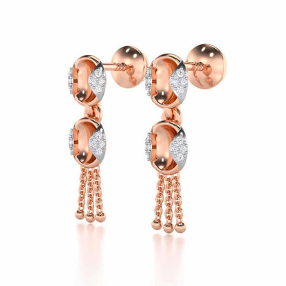 Crowned Grace Silver Earrings - Rose Gold - Image 3