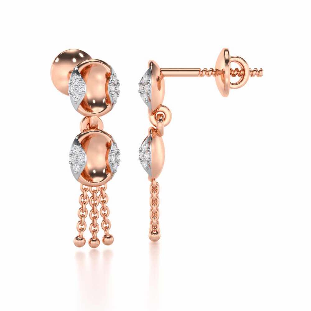 Crowned Grace Silver Earrings - Rose Gold - Image 4