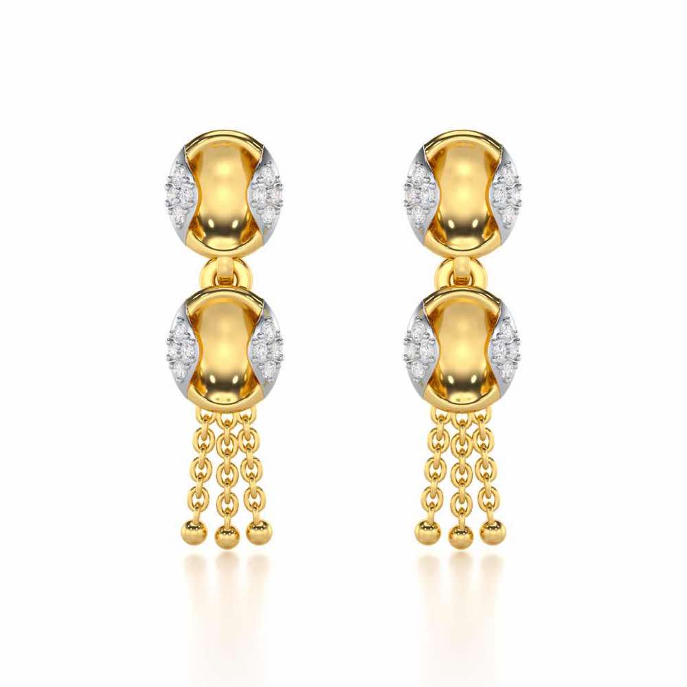 Crowned Grace Silver Earrings - Yellow Gold - Image 1
