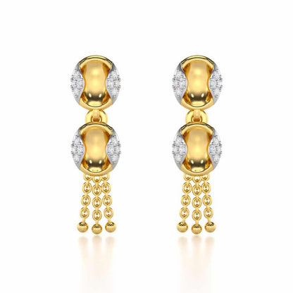 Crowned Grace Silver Earrings - Yellow Gold - Image 1