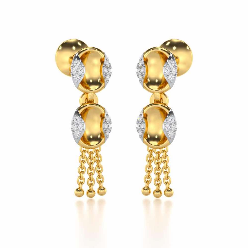 Crowned Grace Silver Earrings - Yellow Gold - Image 2