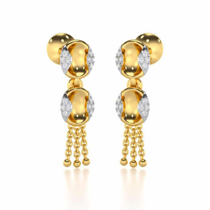 Crowned Grace Silver Earrings - Yellow Gold - Image 2