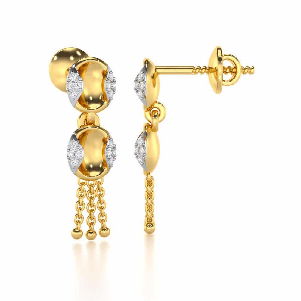 Crowned Grace Silver Earrings - Yellow Gold - Image 4