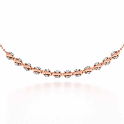Crowned Grace Silver Necklace - Rose Gold - Image 1