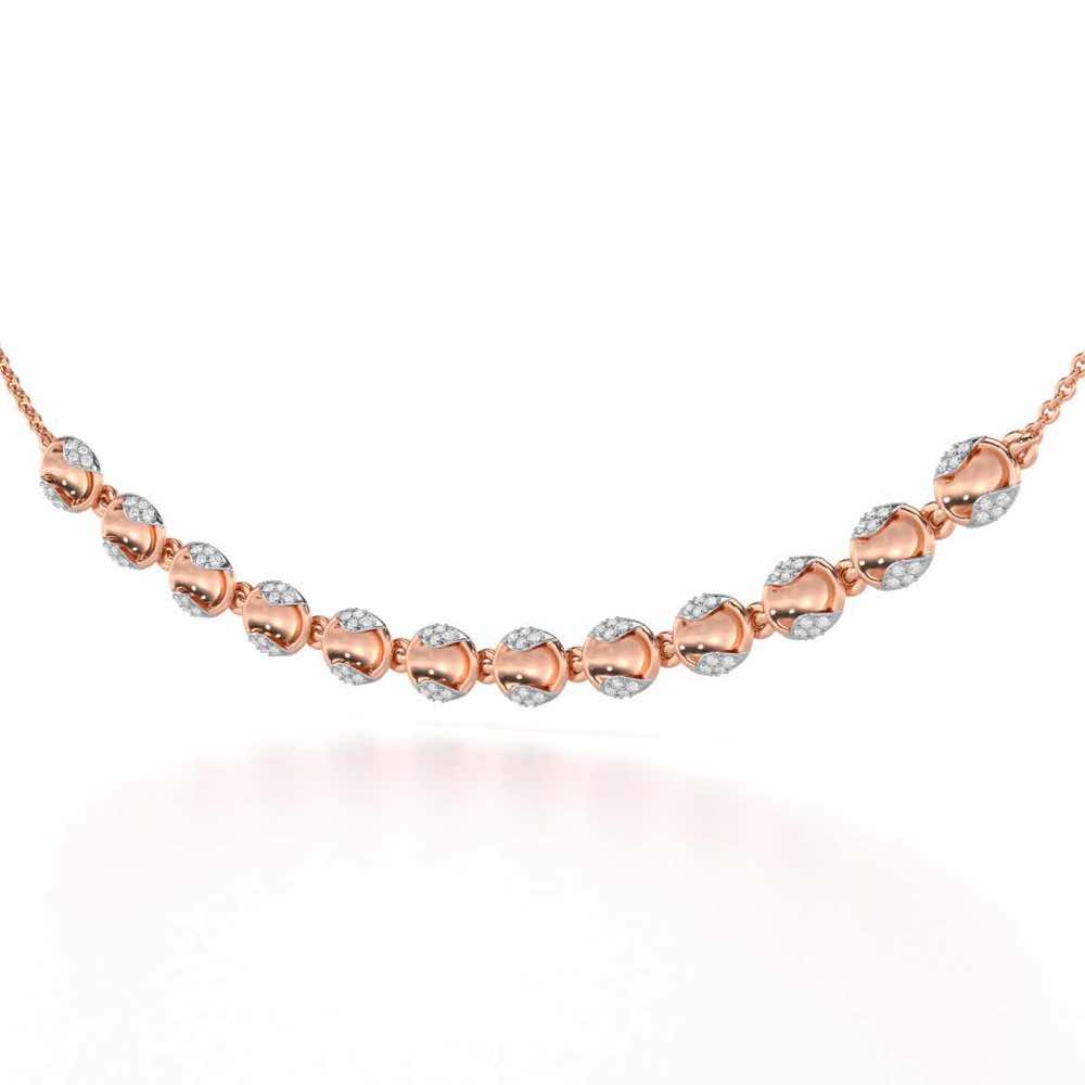Crowned Grace Silver Necklace - Rose Gold - Image 3