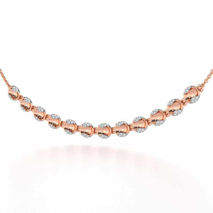 Crowned Grace Silver Necklace - Rose Gold - Image 3