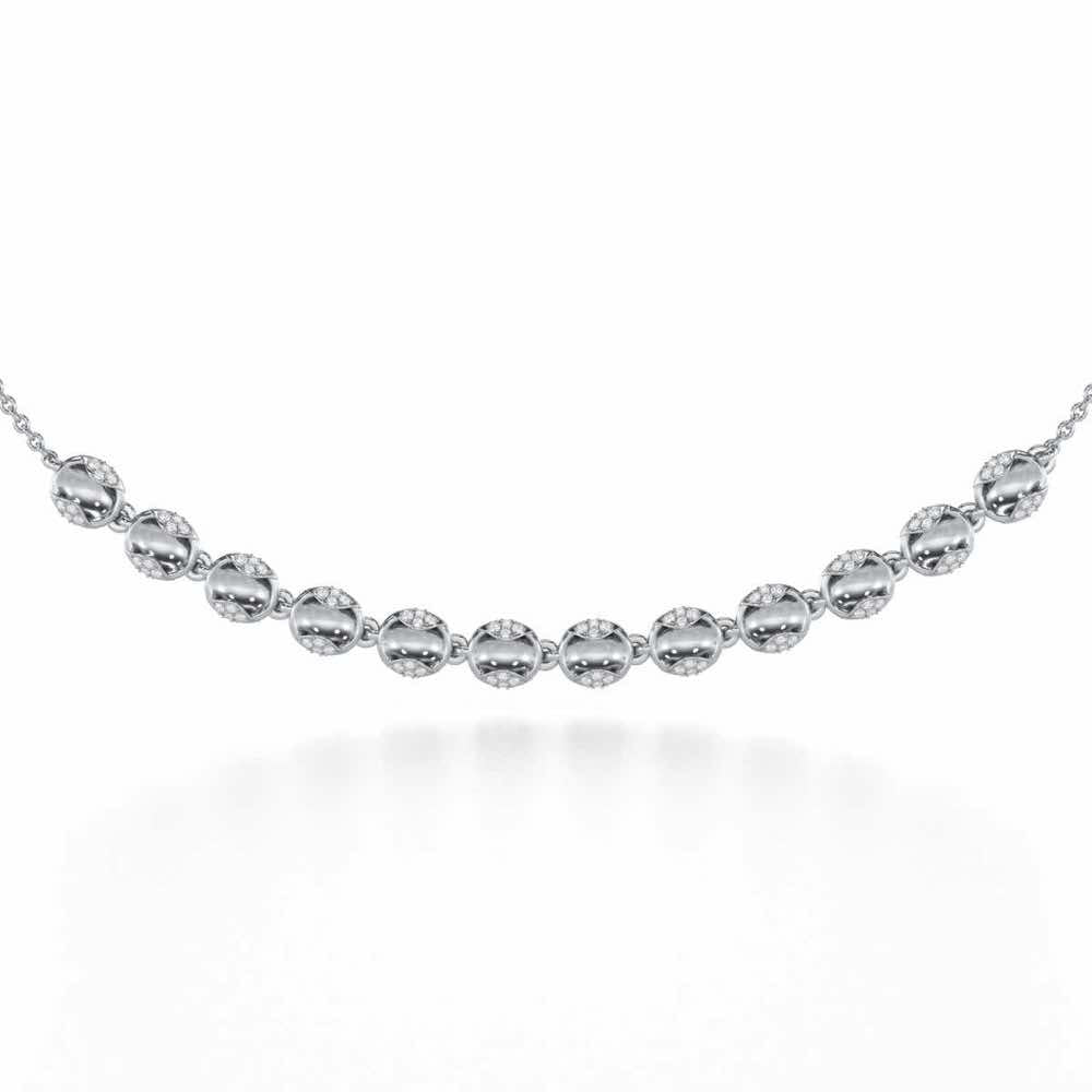 Crowned Grace Silver Necklace - White Gold - Image 1