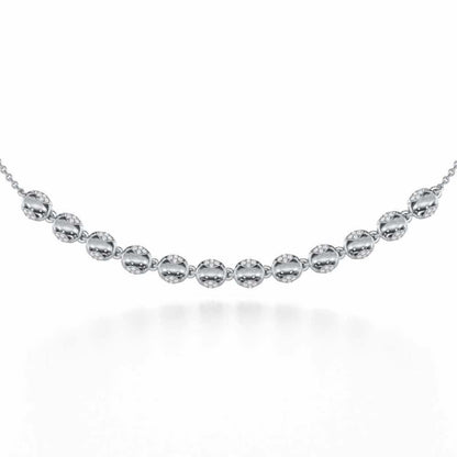 Crowned Grace Silver Necklace - White Gold - Image 1