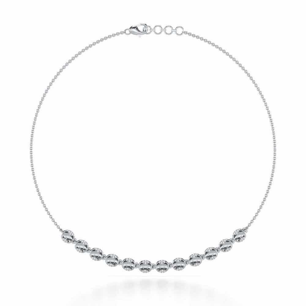 Crowned Grace Silver Necklace - White Gold - Image 2