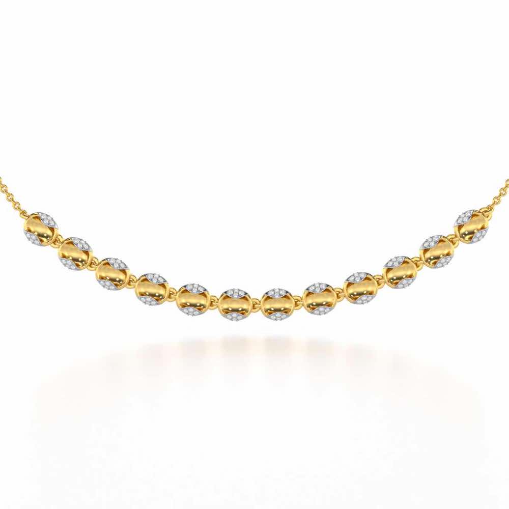 Crowned Grace Silver Necklace - Yellow Gold - Image 1
