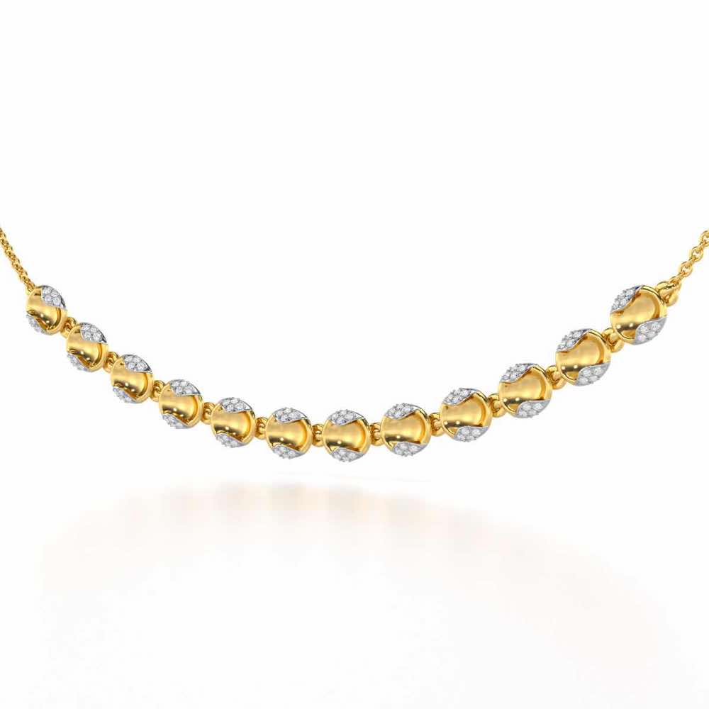 Crowned Grace Silver Necklace - Yellow Gold - Image 3