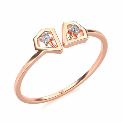 Crystal Silver Ring - Rose Gold - Image 1