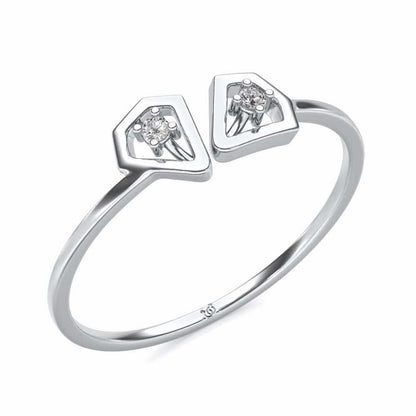 Crystal Silver Ring - White Gold - Image 1