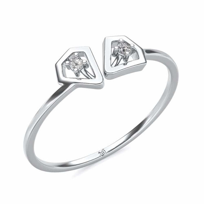 Crystal Silver Ring - White Gold - Image 1